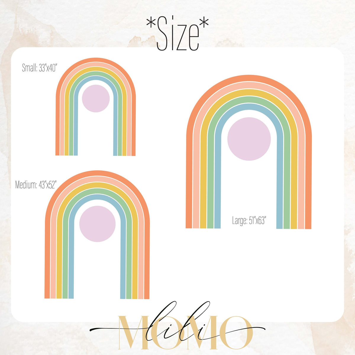Close-up detail of boho rainbow wall decal matte vinyl finish