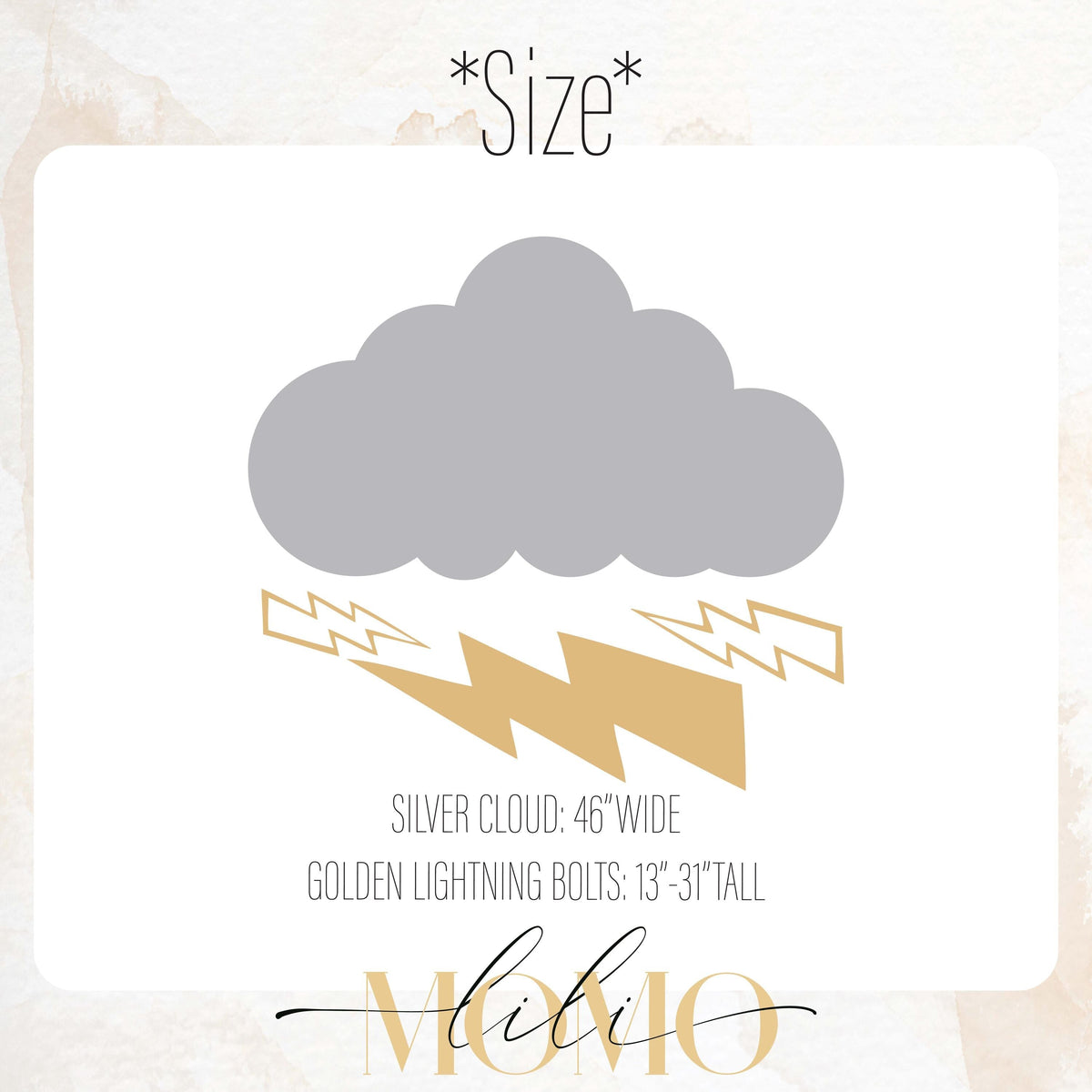 Close-up detail of storm cloud & lightning wall decal set matte vinyl finish