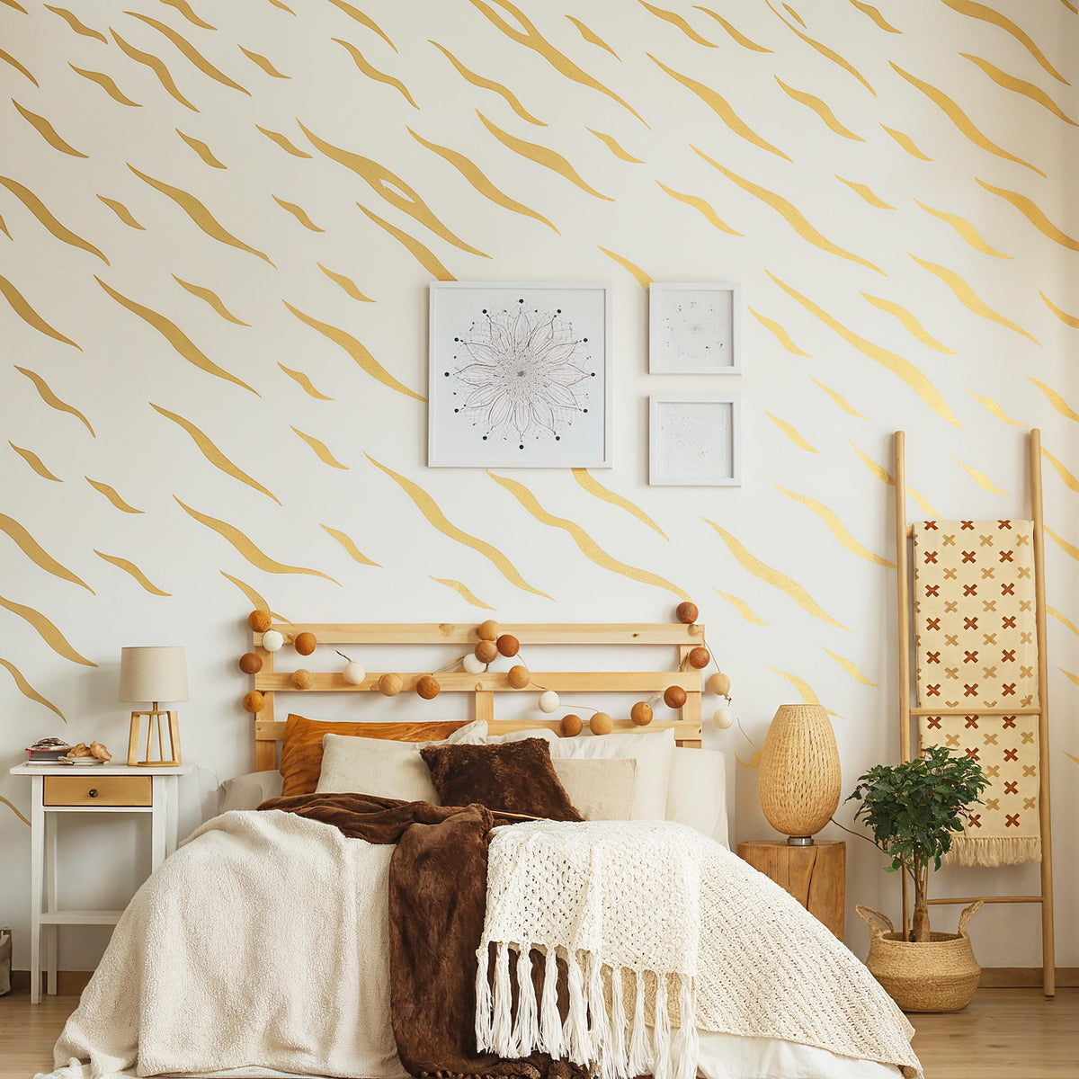 Zebra Stripe Wall Decals shown in a home interior