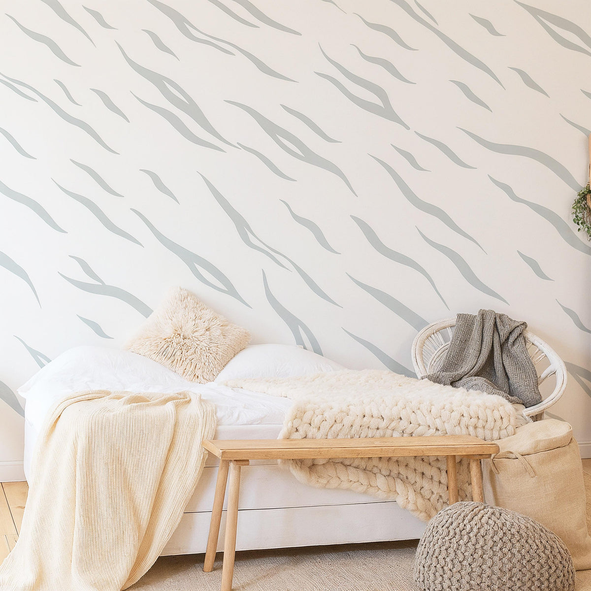 Zebra Stripe Wall Decals displayed in a styled space