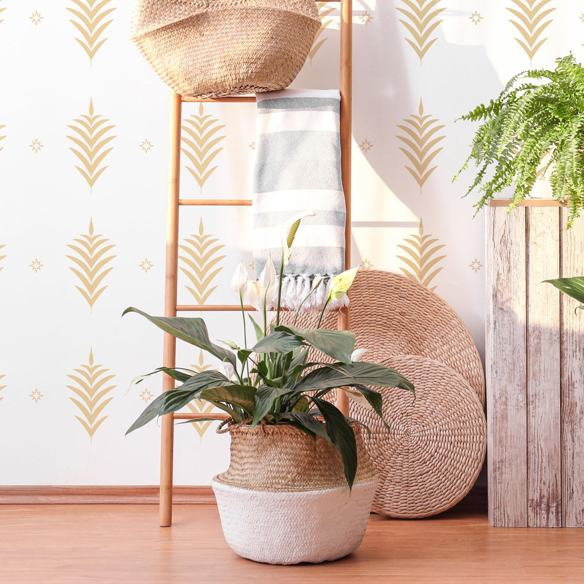 Fern Leaf Wall Decals (Set of 34) shown in a home interior