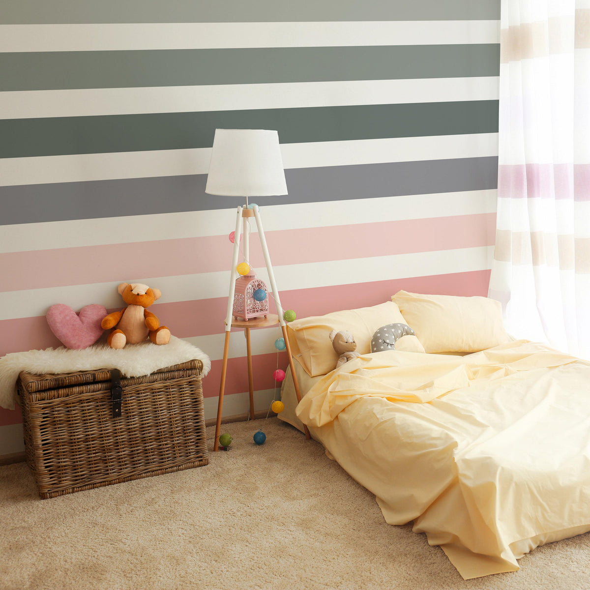 Stripe Wall Decals Set of shown in a home interior