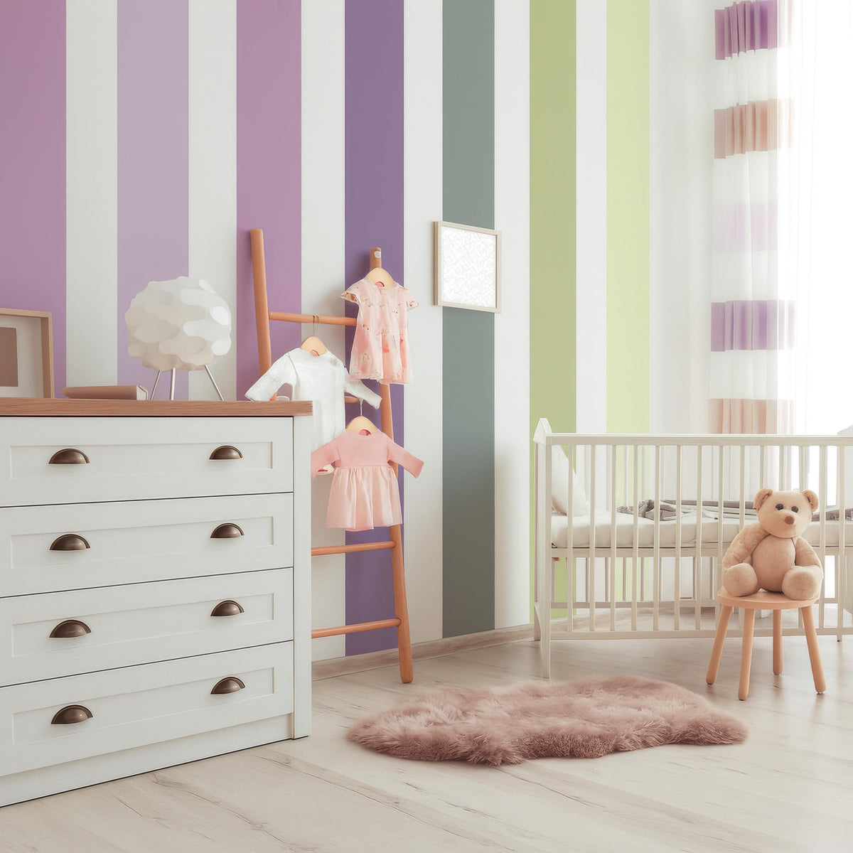Stripe Wall Decals Set of styled in a room setting