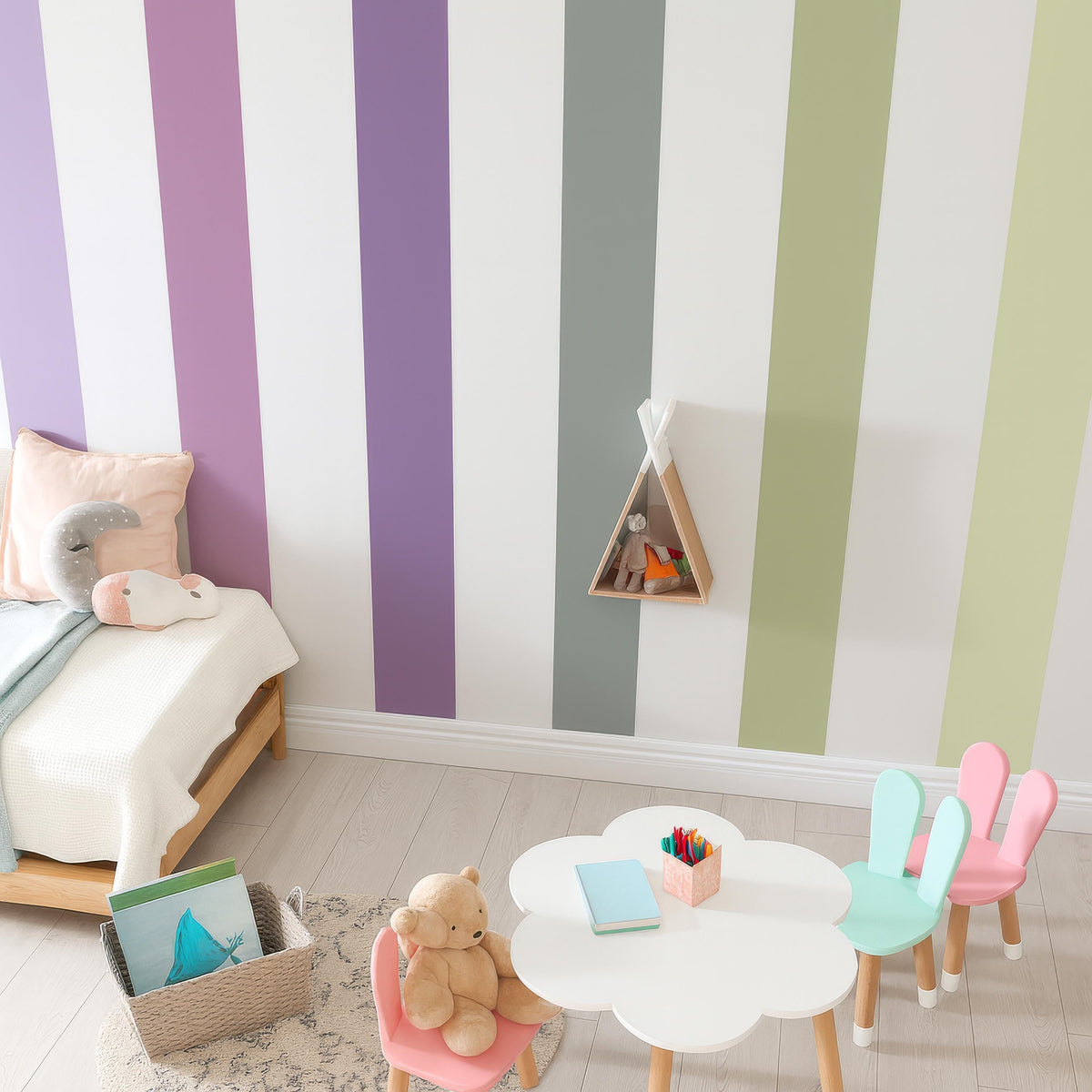Stripe Wall Decals Set of decal sheet flat-lay