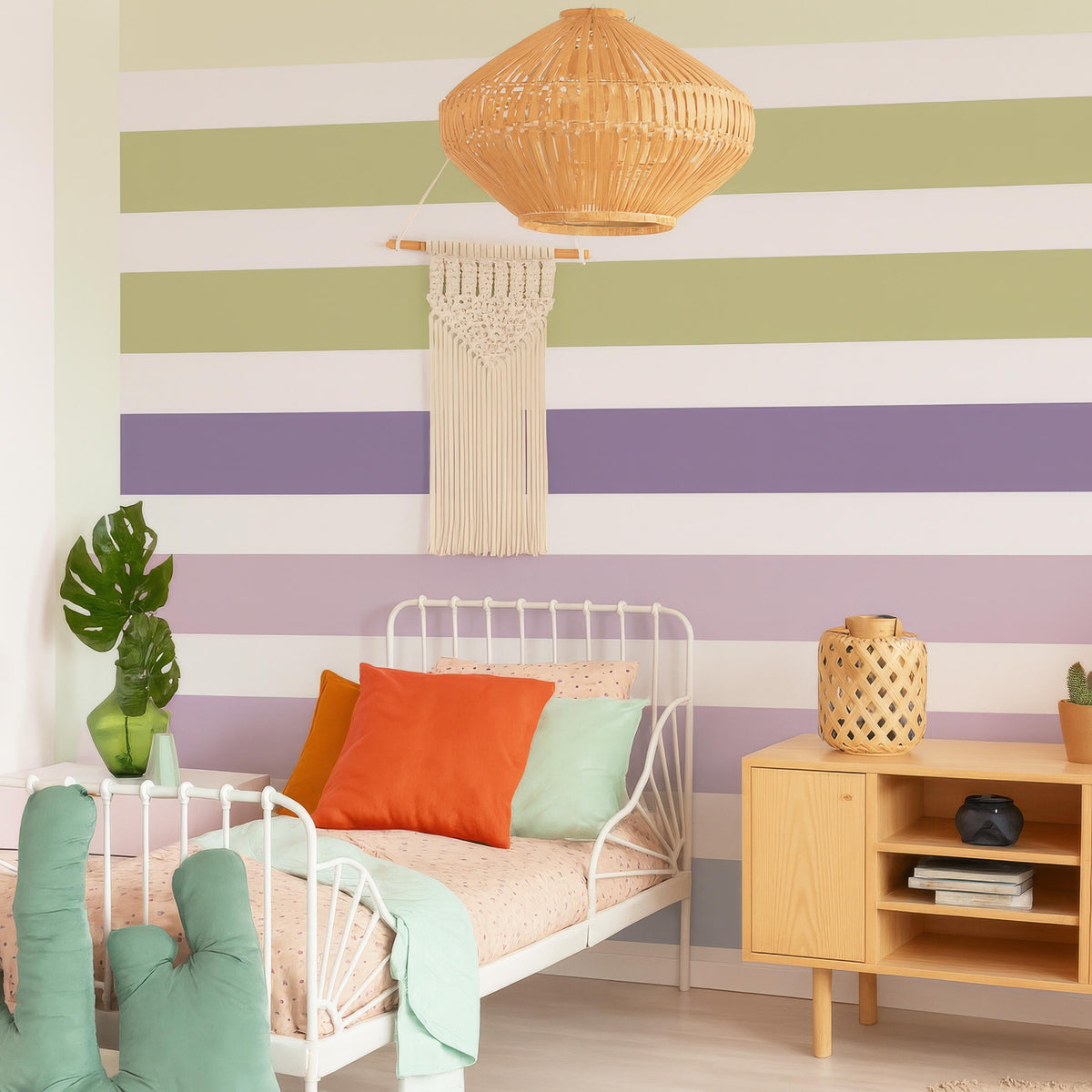 Stripe Wall Decals Set of arranged on a feature wall