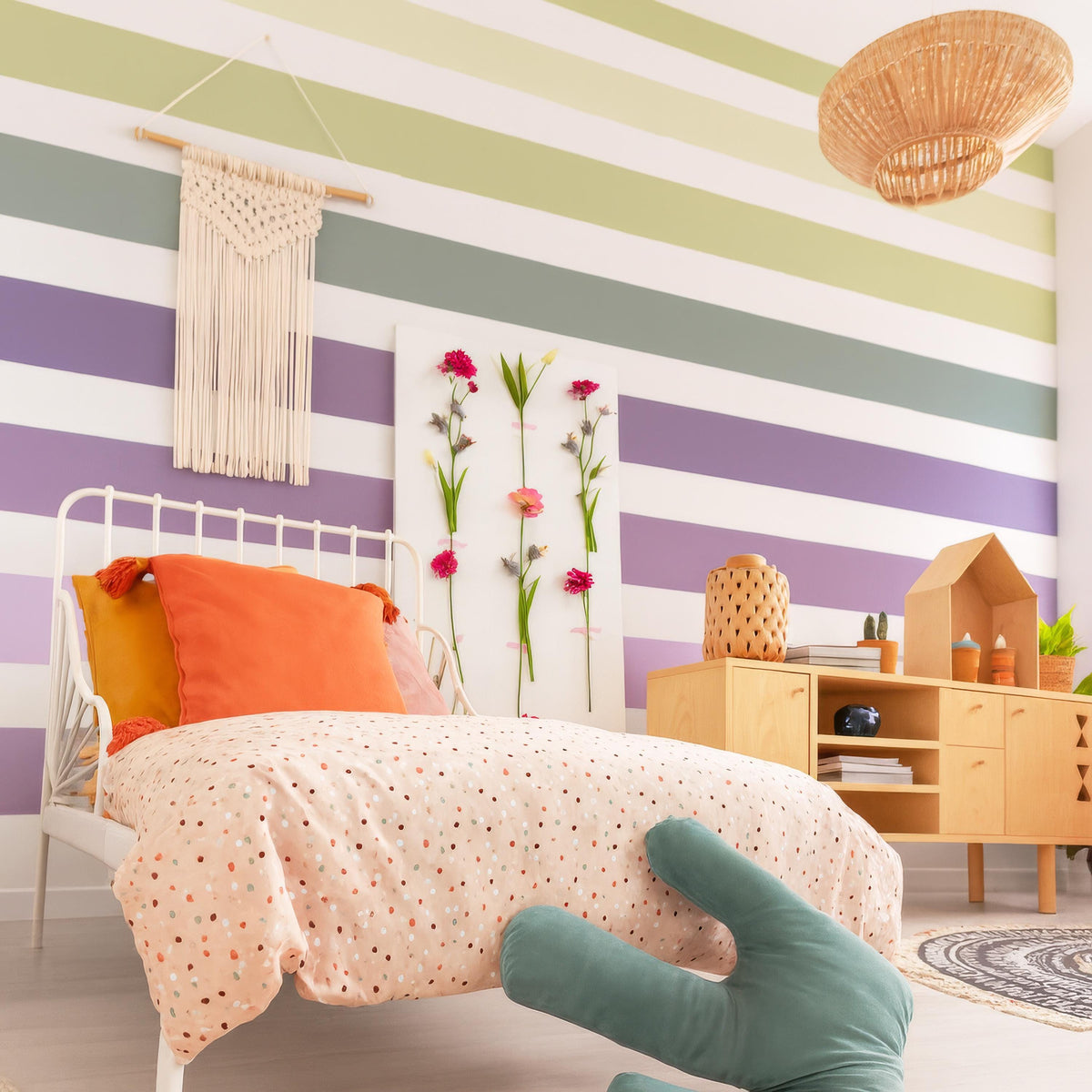Stripe Wall Decals Set of displayed in a styled space