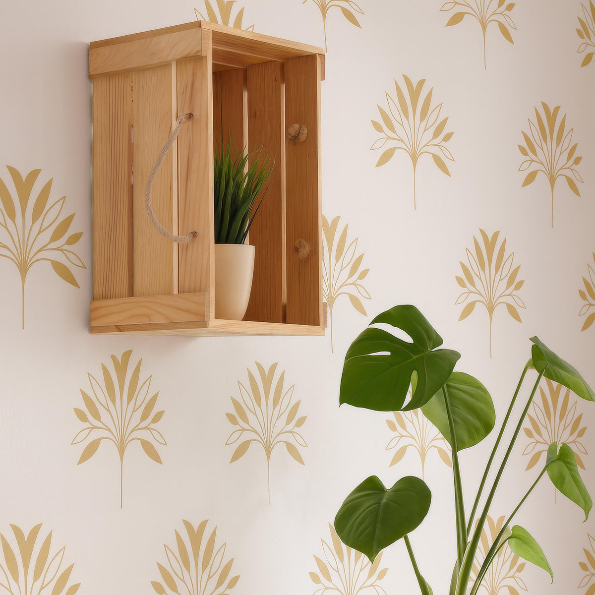 Palm Leaf Wall Decals shown in a home interior