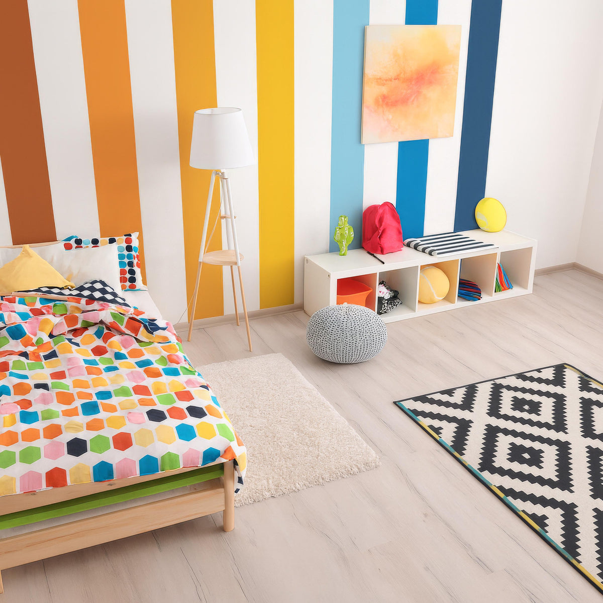 Stripe Wall Decals Set of displayed in a styled space