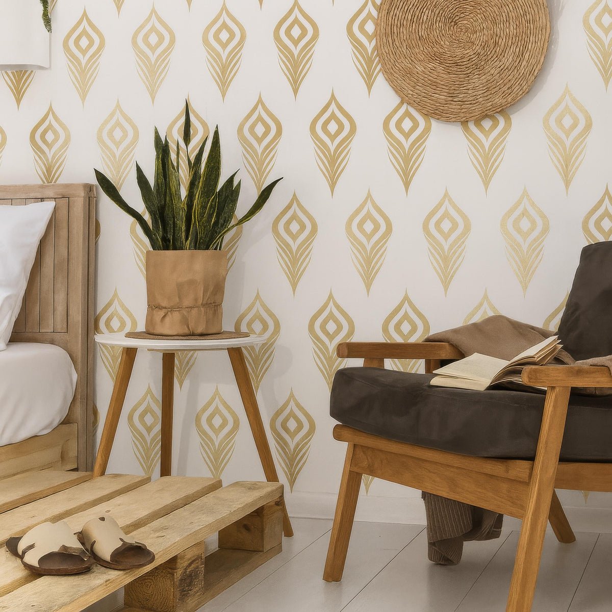 Feather Wall Decals Set of 30 or styled in a room setting
