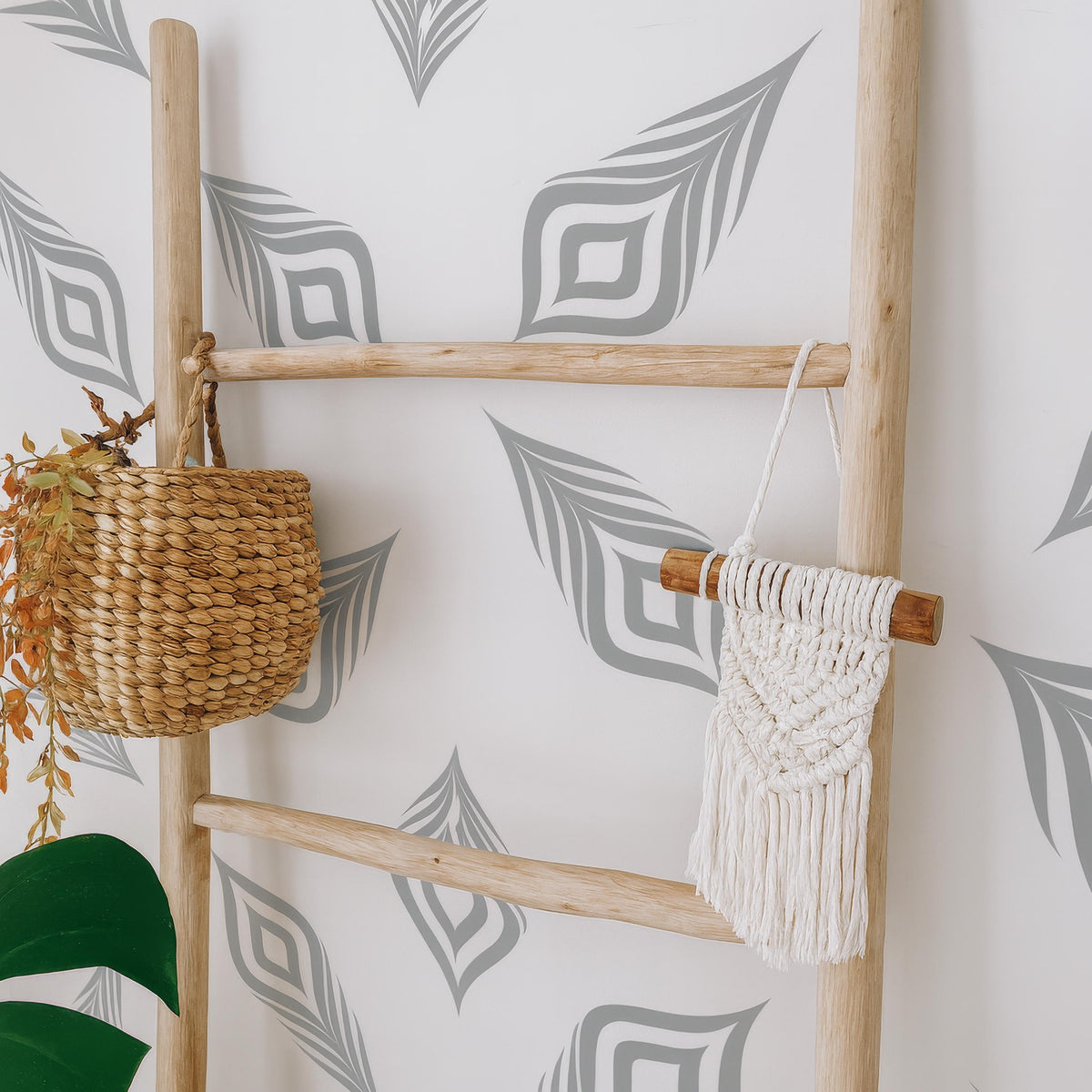 Feather Wall Decals Set of 30 or displayed in a styled space
