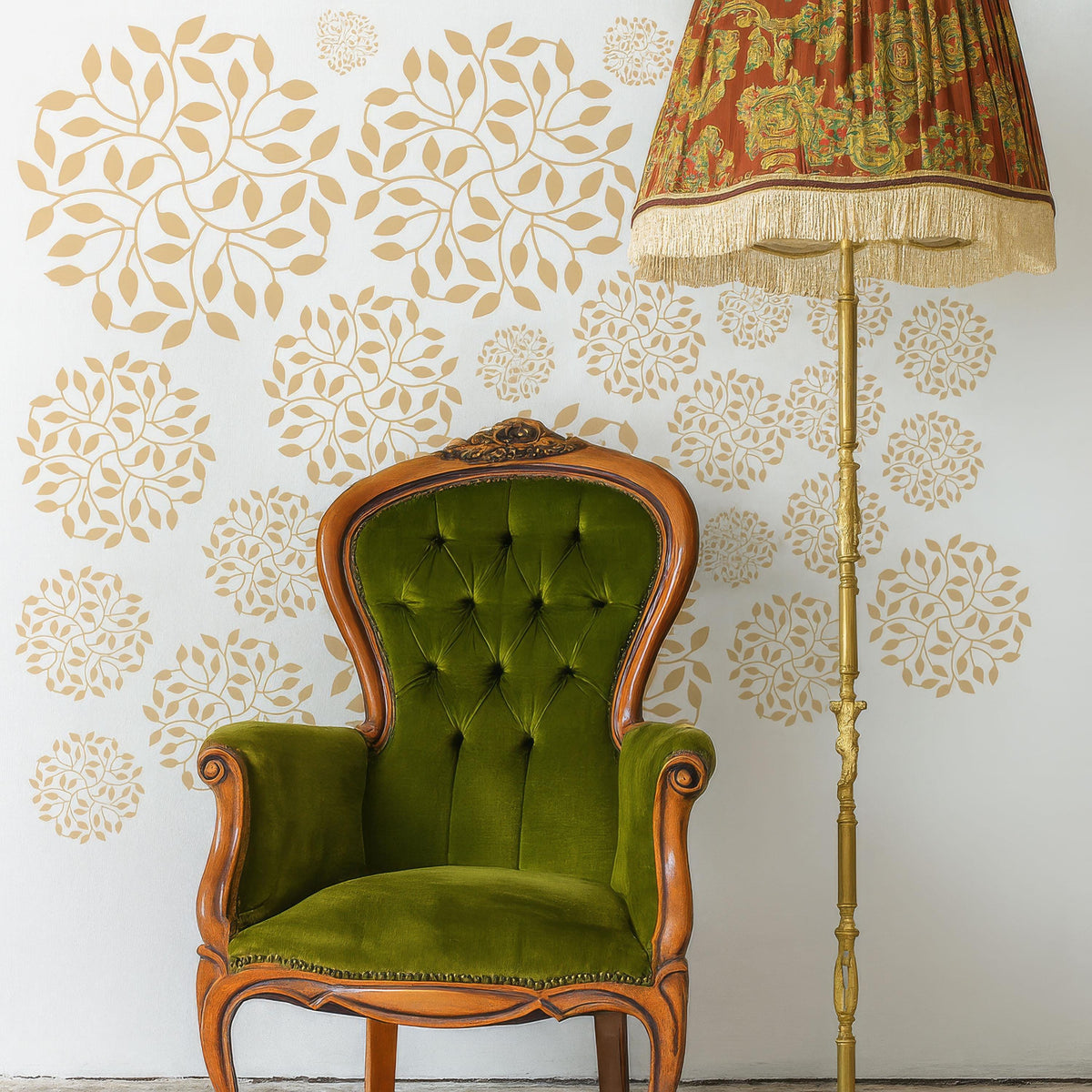 Abstract Flower Wall Decals Set of arranged on a feature wall