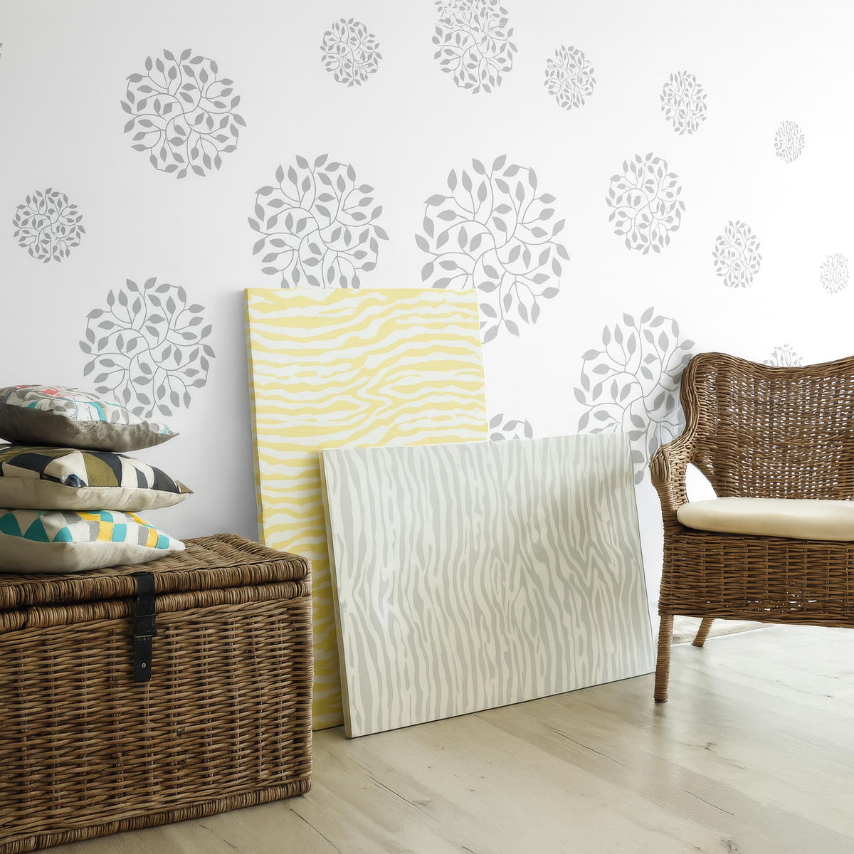 Abstract Flower Wall Decals Set of decal sheet flat-lay