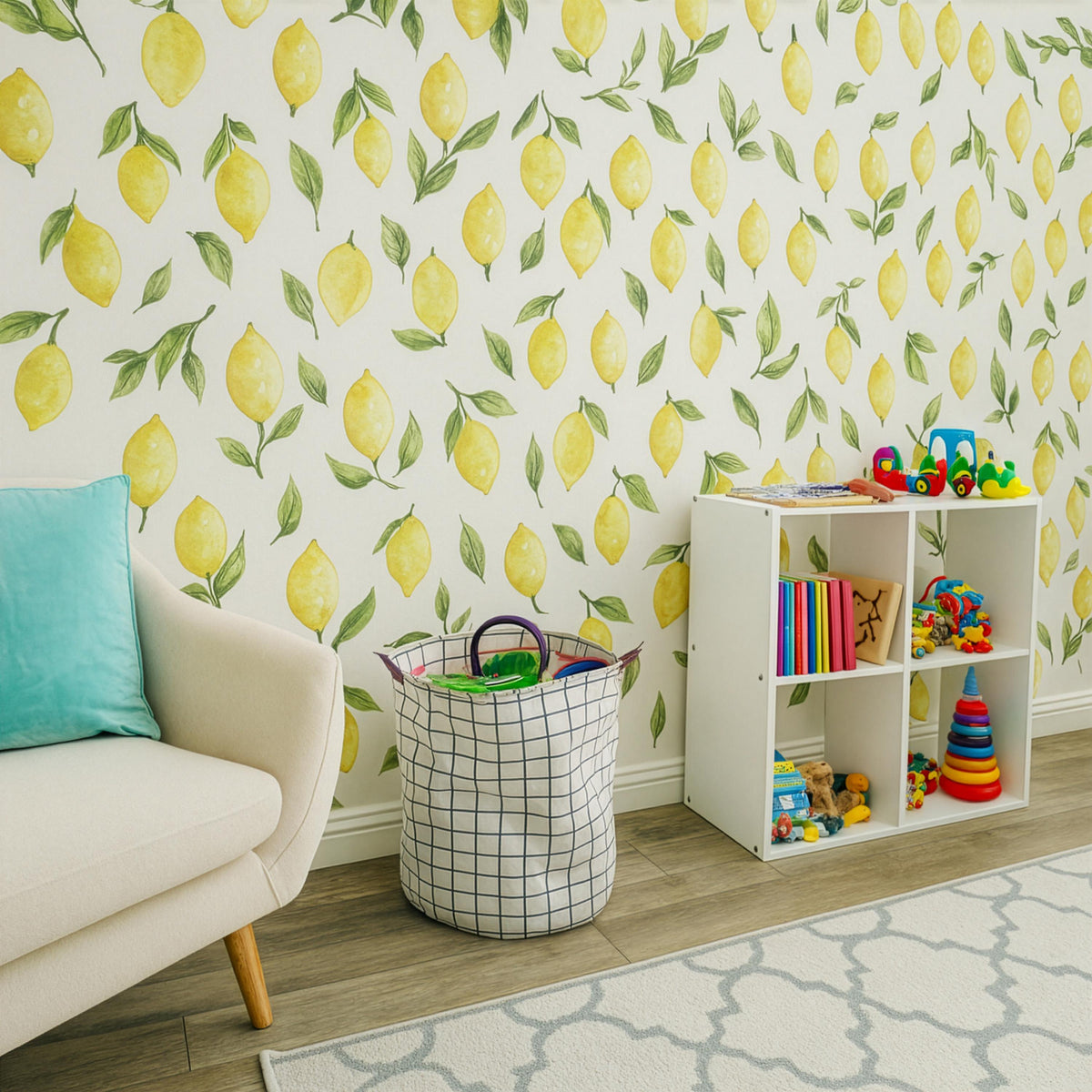Lemon Wall Decals Set of shown in a home interior