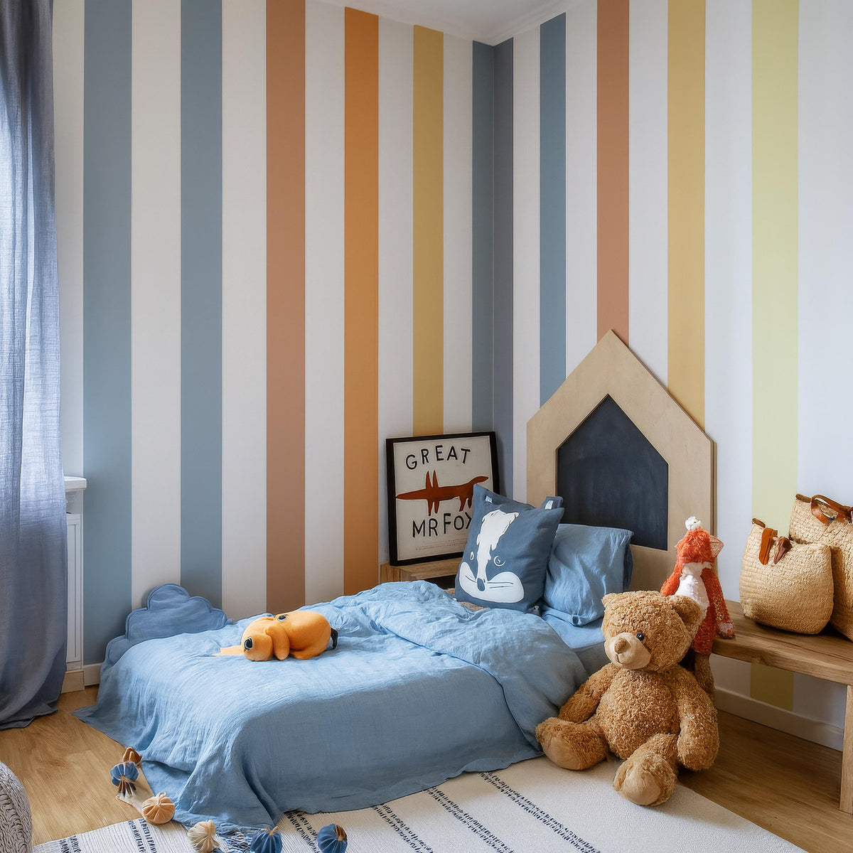 Stripe Wall Decals Set of styled in a room setting