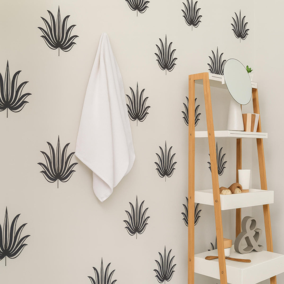 Palm Leaf Wall Decals displayed in a styled space