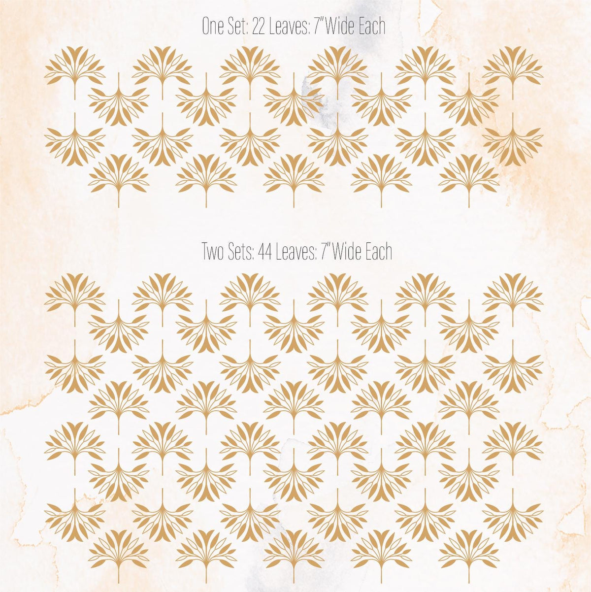 Close-up detail of palm leaf wall decals matte vinyl finish