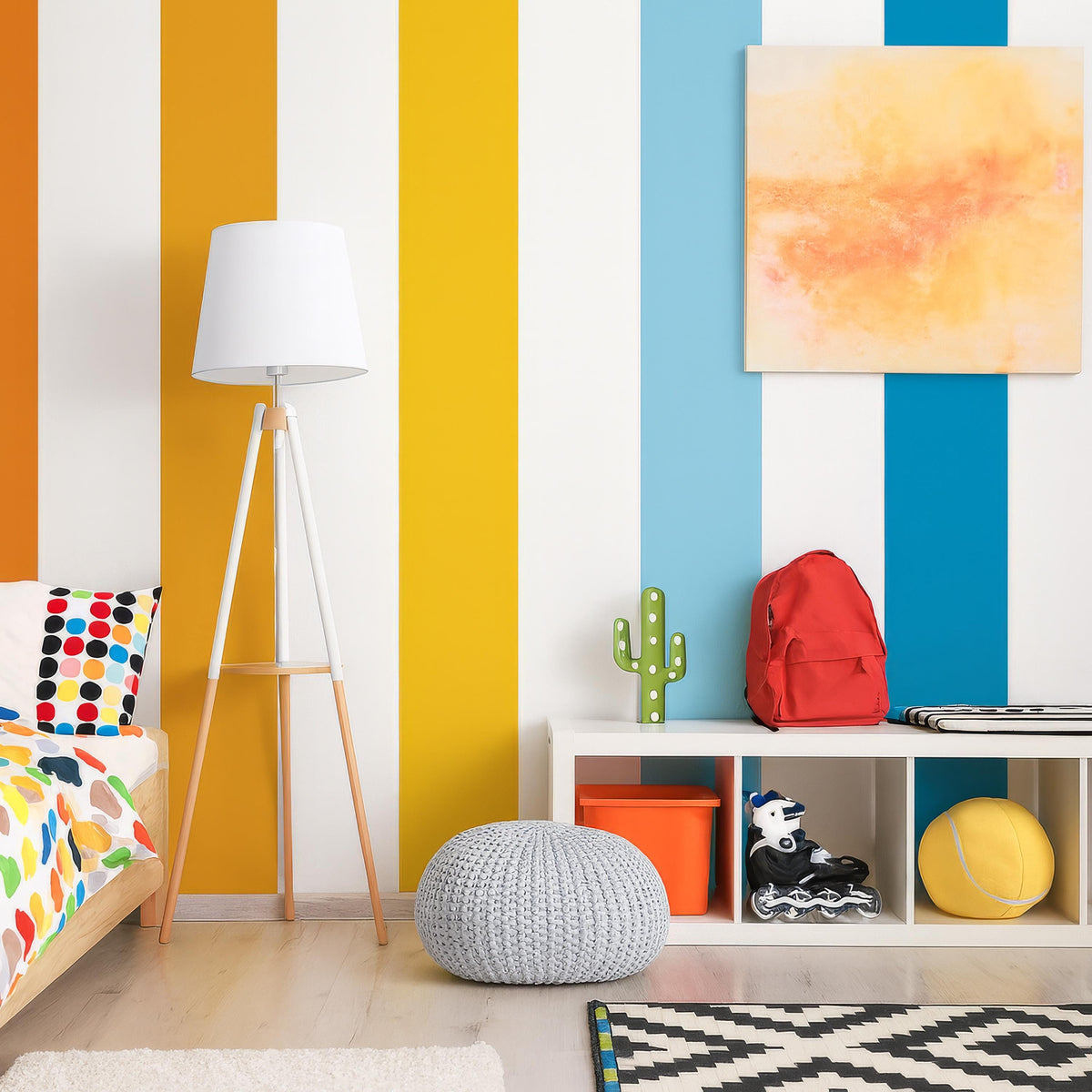Stripe Wall Decals Set of arranged on a feature wall