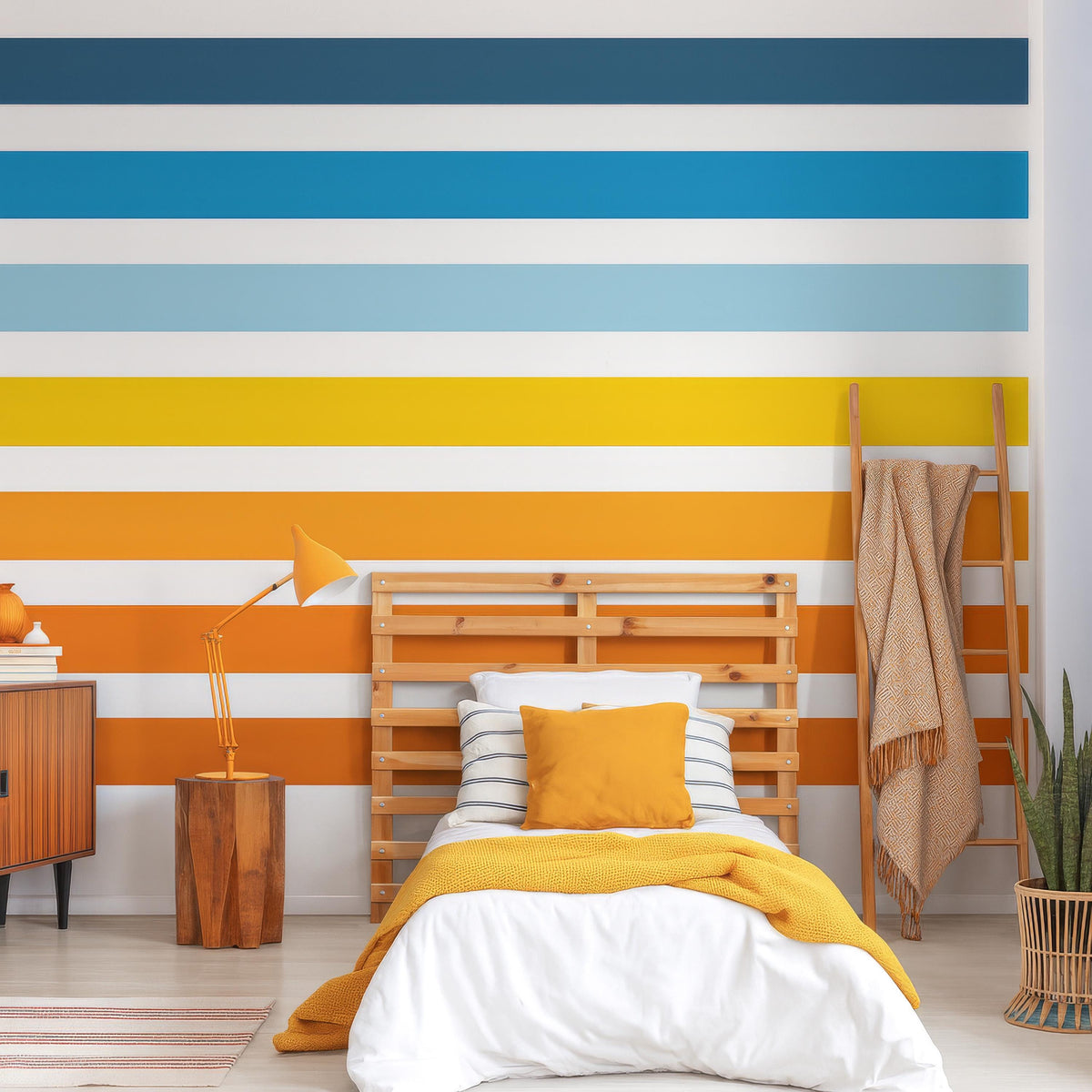 Stripe Wall Decals Set of shown in a home interior