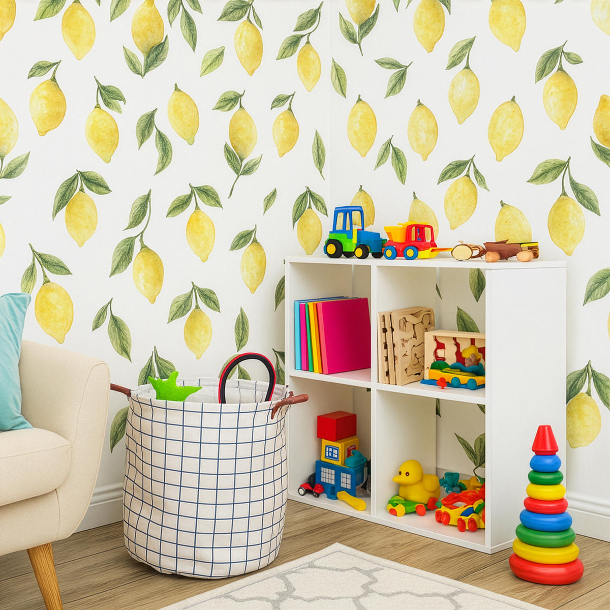 Lemon Wall Decals Set of installed on a styled wall