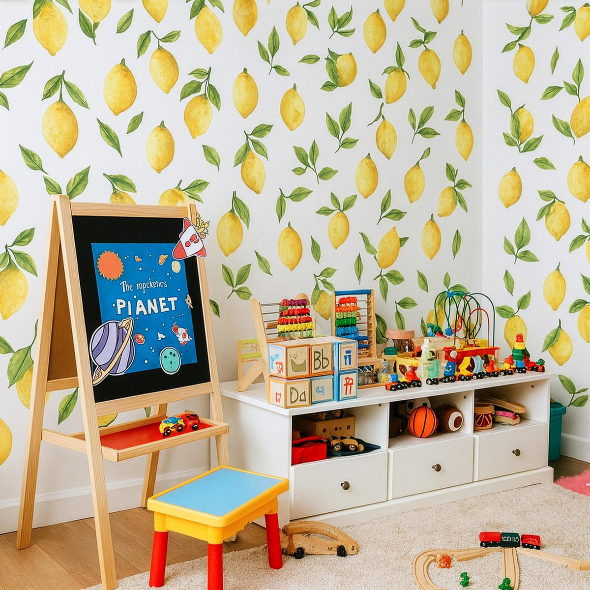 Lemon Wall Decals Set of arranged on a feature wall