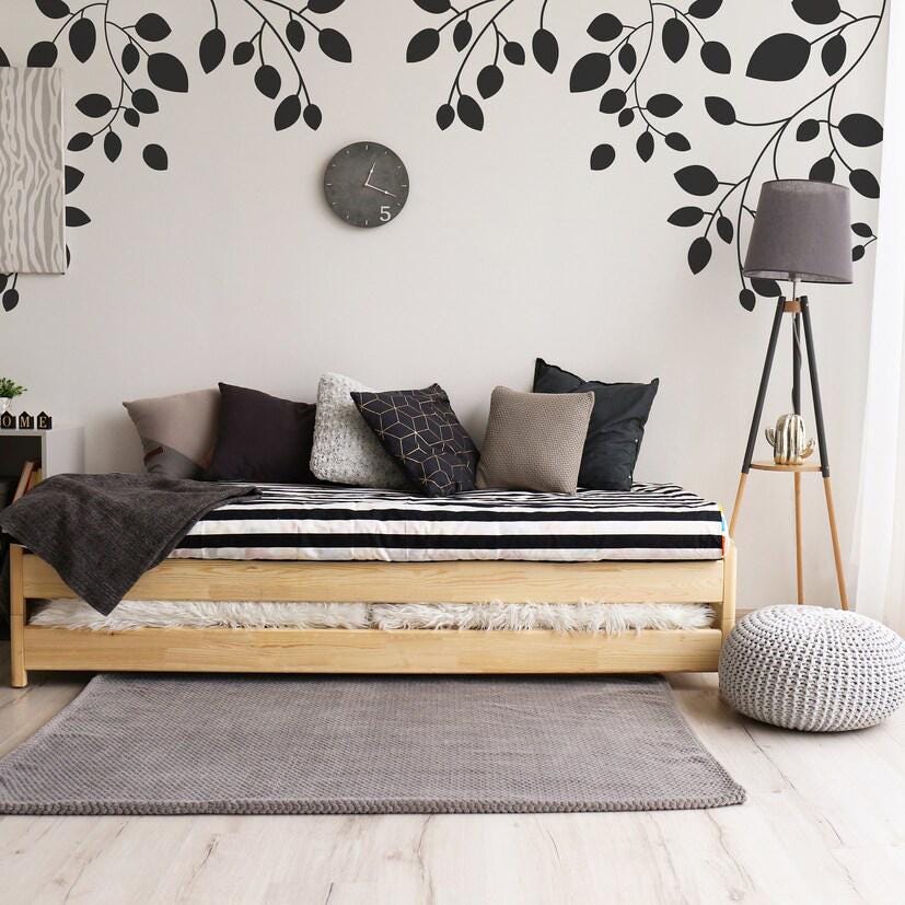 Leaf Corner Wall Decal arranged on a feature wall