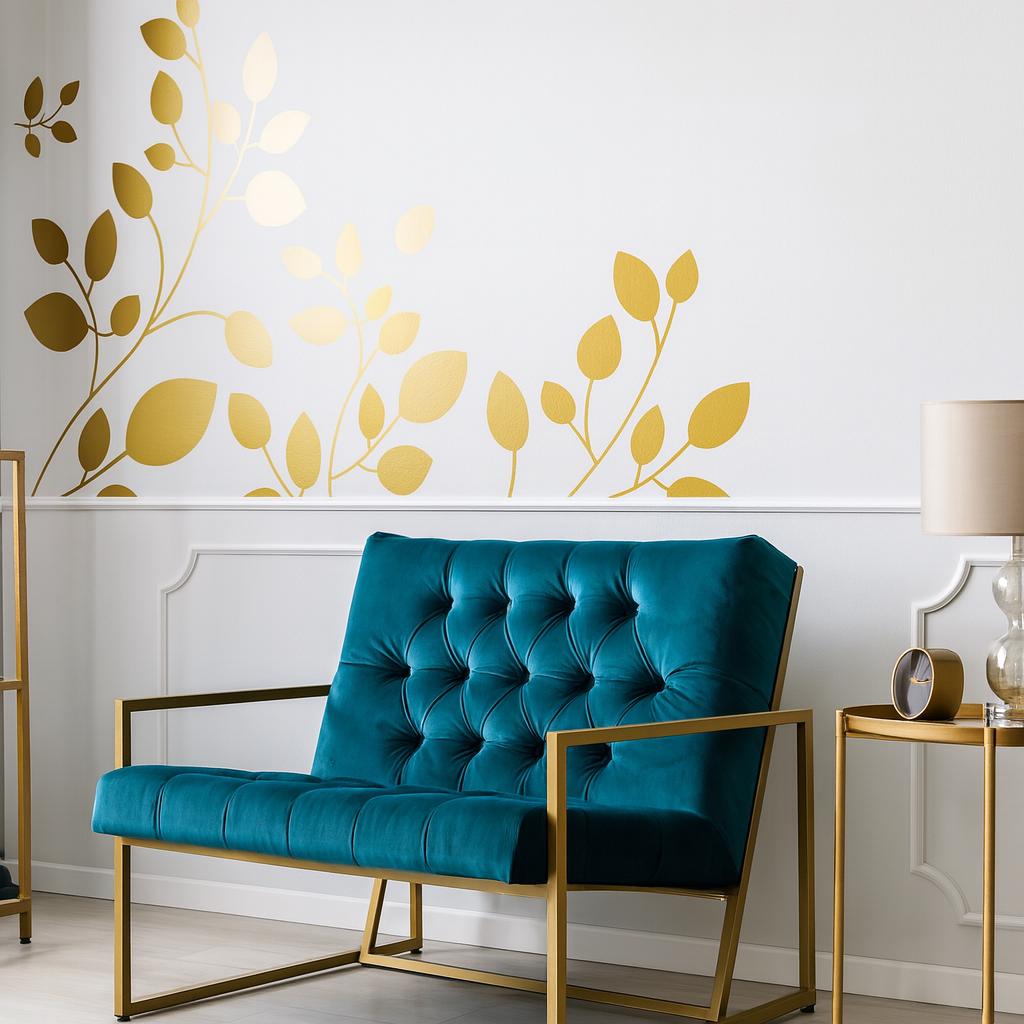 Leaf Corner Wall Decal shown in a home interior