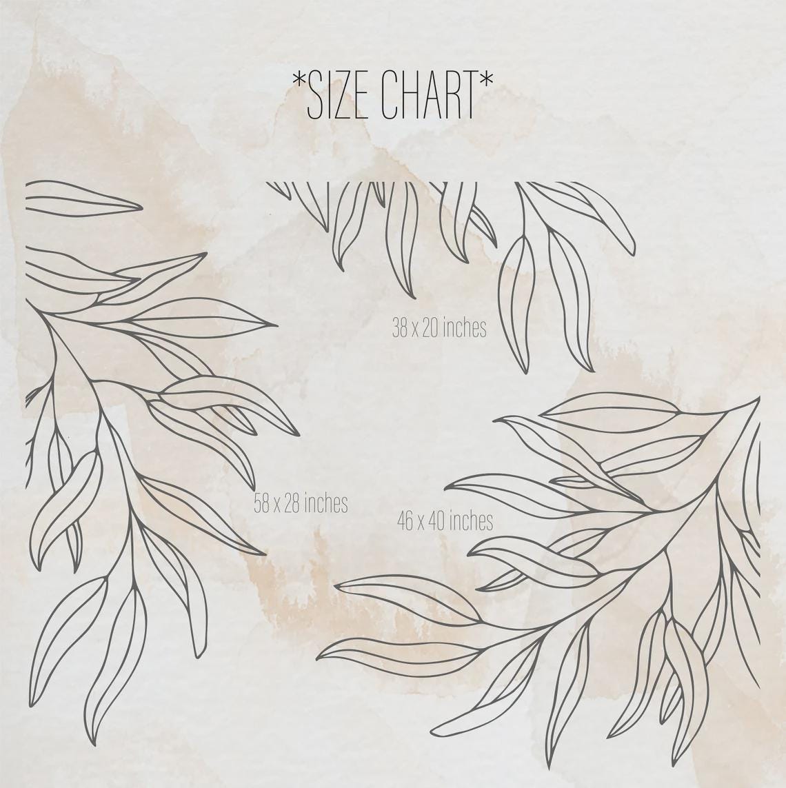 Leaf Wall Decal Set of displayed in a styled space