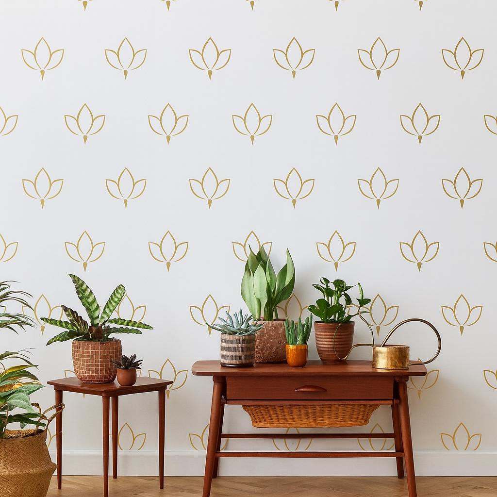 Lotus Wall Decals Set of 33 or shown in a home interior