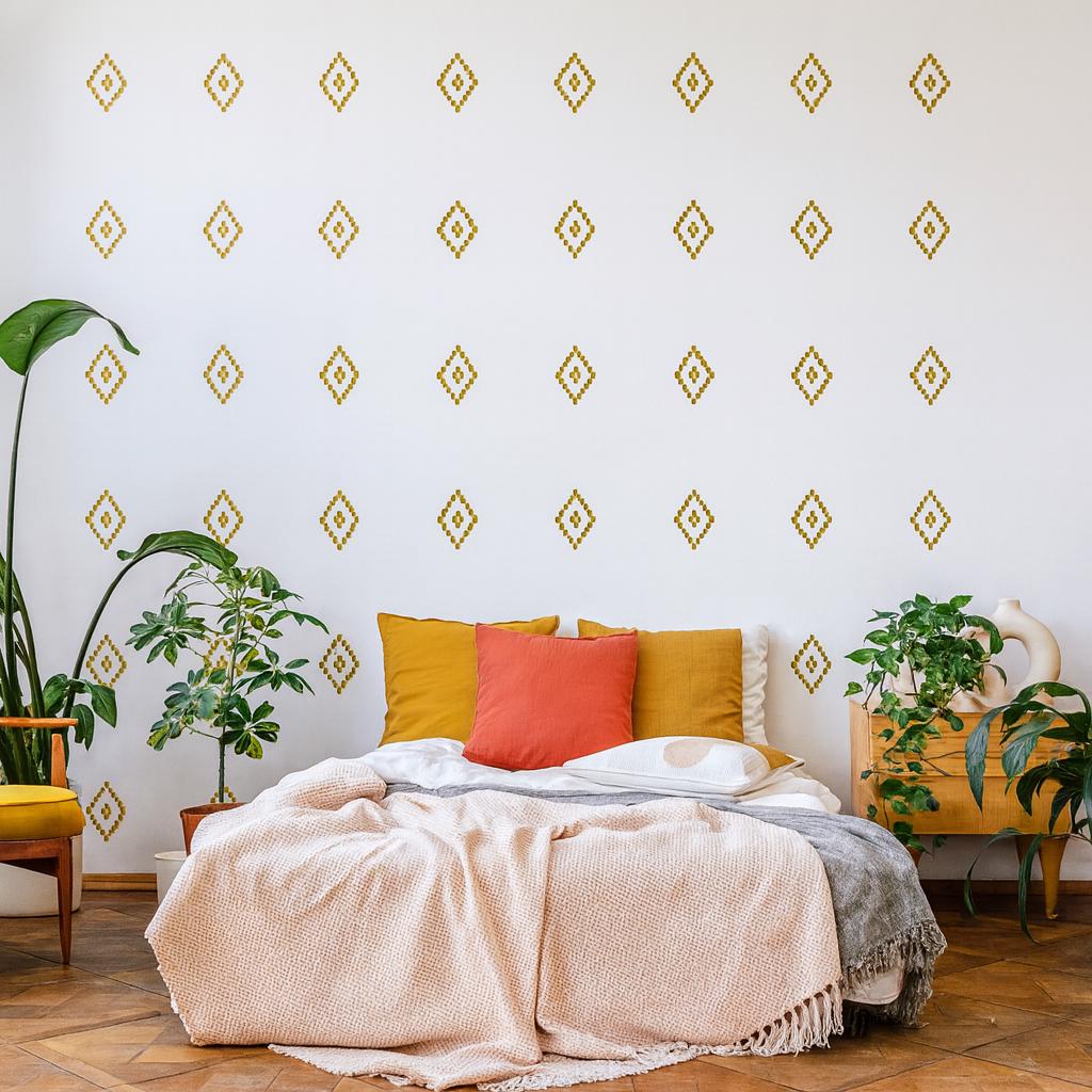 Boho Wall Decals Set of 45 or arranged on a feature wall