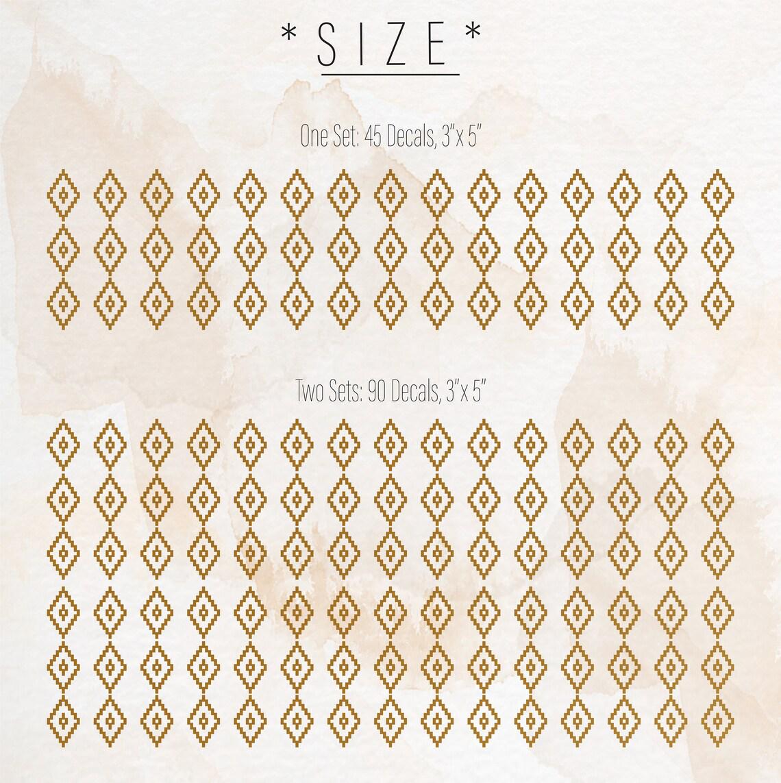 Boho Wall Decals Set of 45 or size reference on a wall