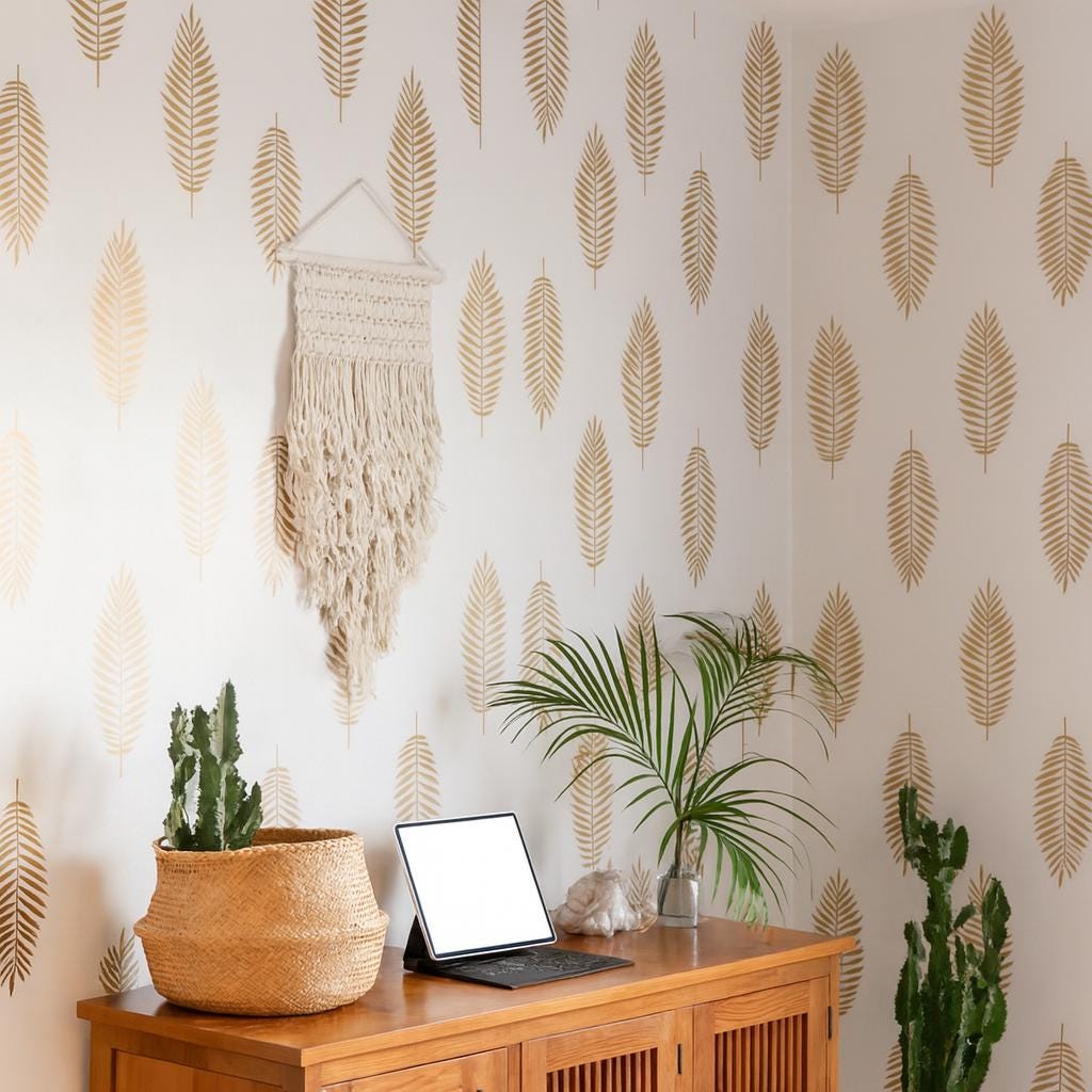 Leaf Wall Decals Set of 24 or size reference on a wall