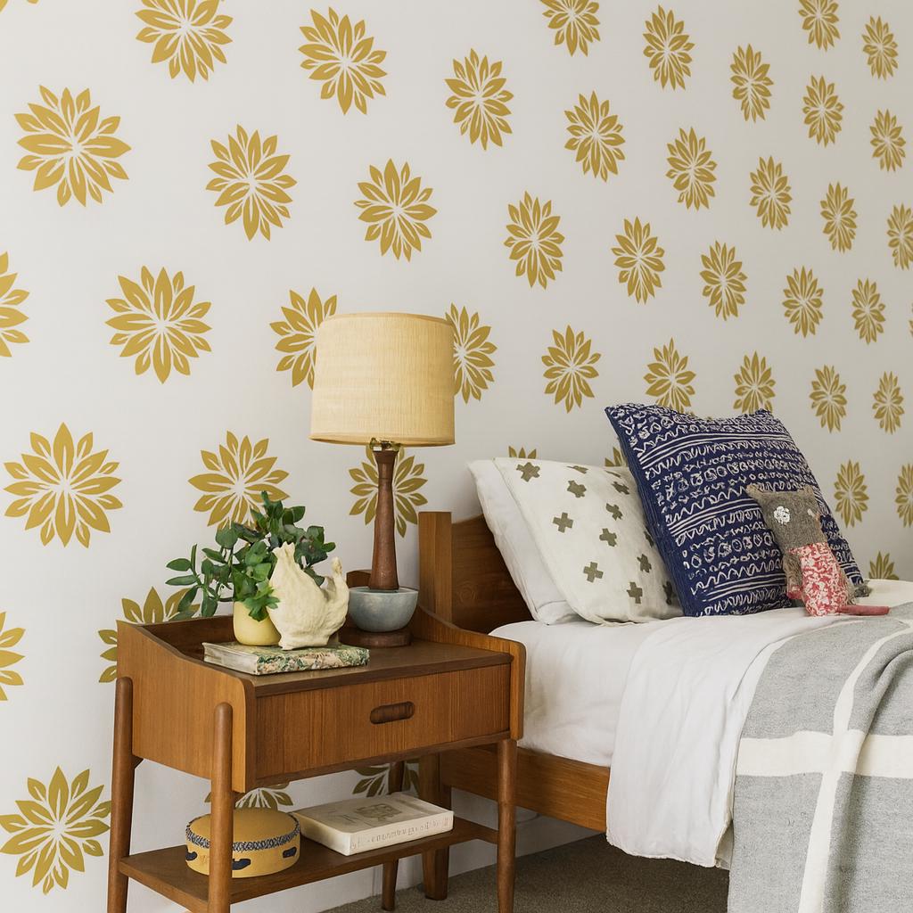 Flower Wall Decals Set of 24 or arranged on a feature wall