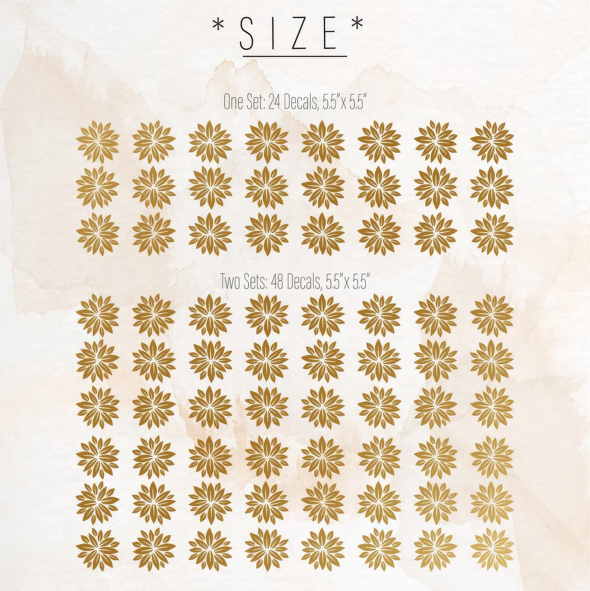 Flower Wall Decals Set of 24 or close-up styled detail