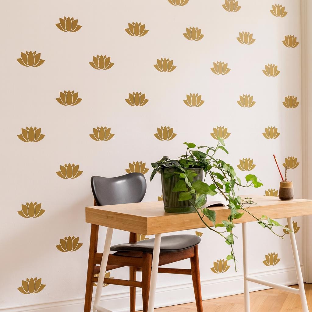 Lotus Wall Decals Set of 36 or arranged on a feature wall