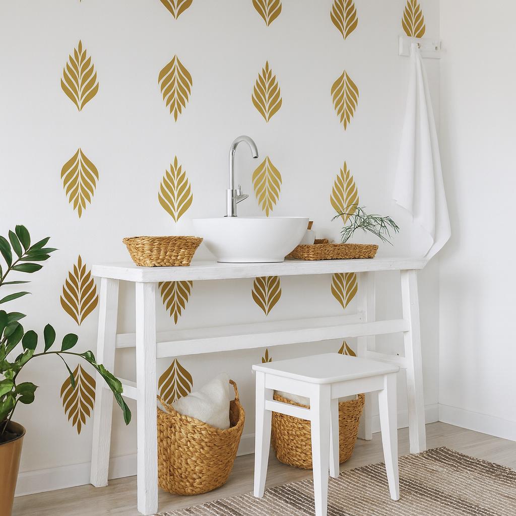 Leaf Wall Decals Set of 33 or shown in a home interior