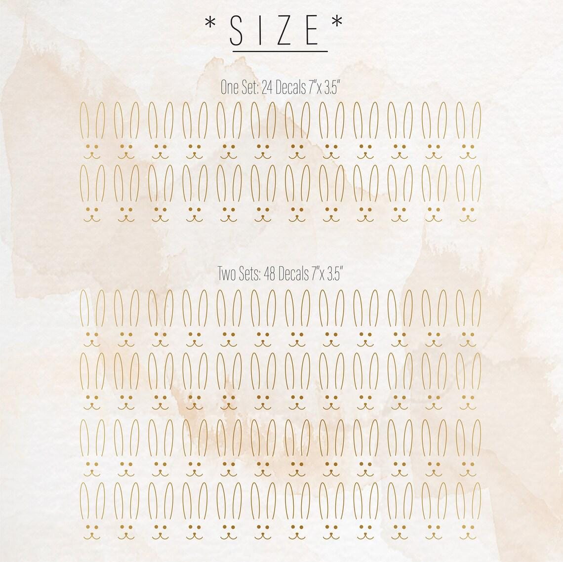 Bunny Wall Decals Set of 24 or close-up styled detail