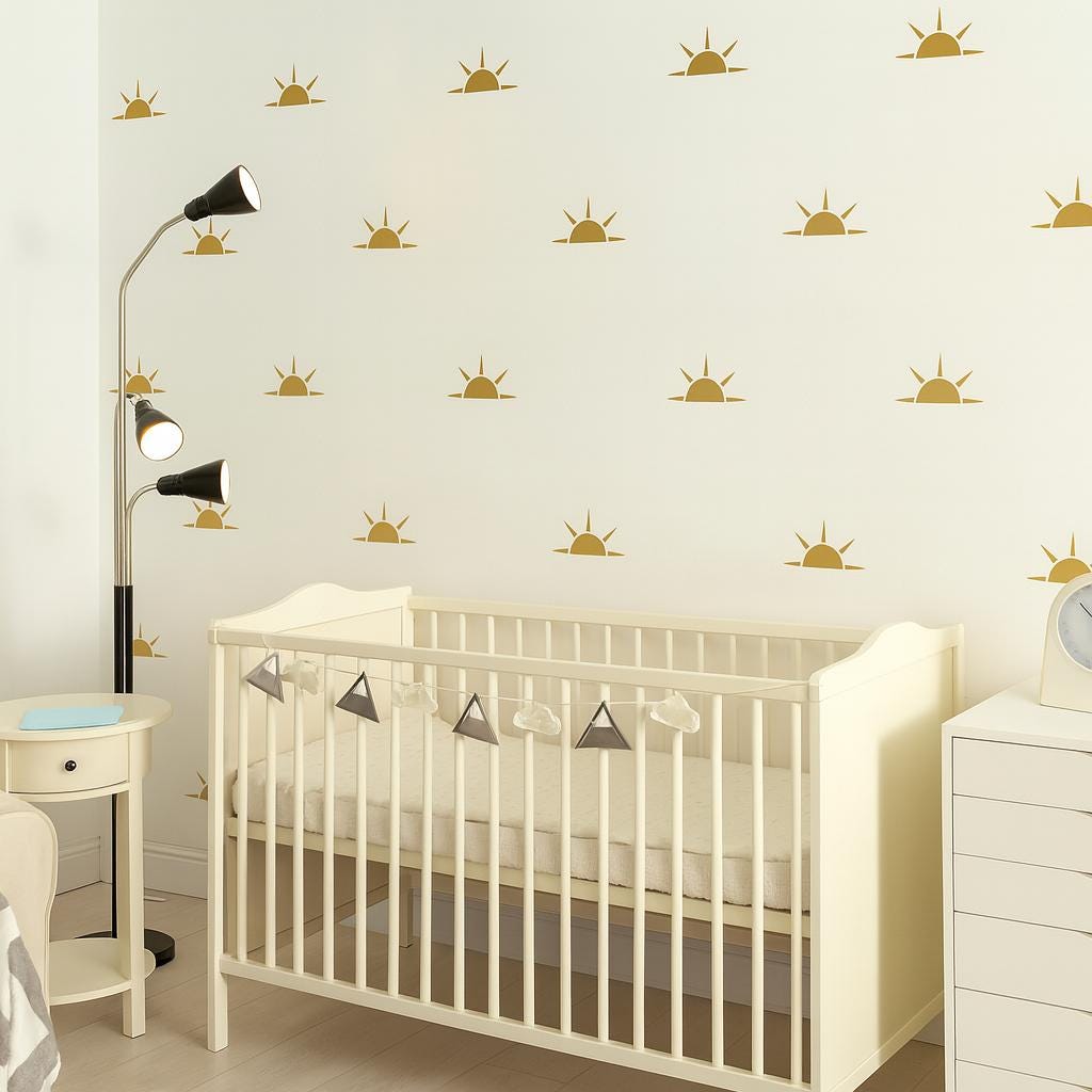 Sun Wall Decals Set of 66 or arranged on a feature wall