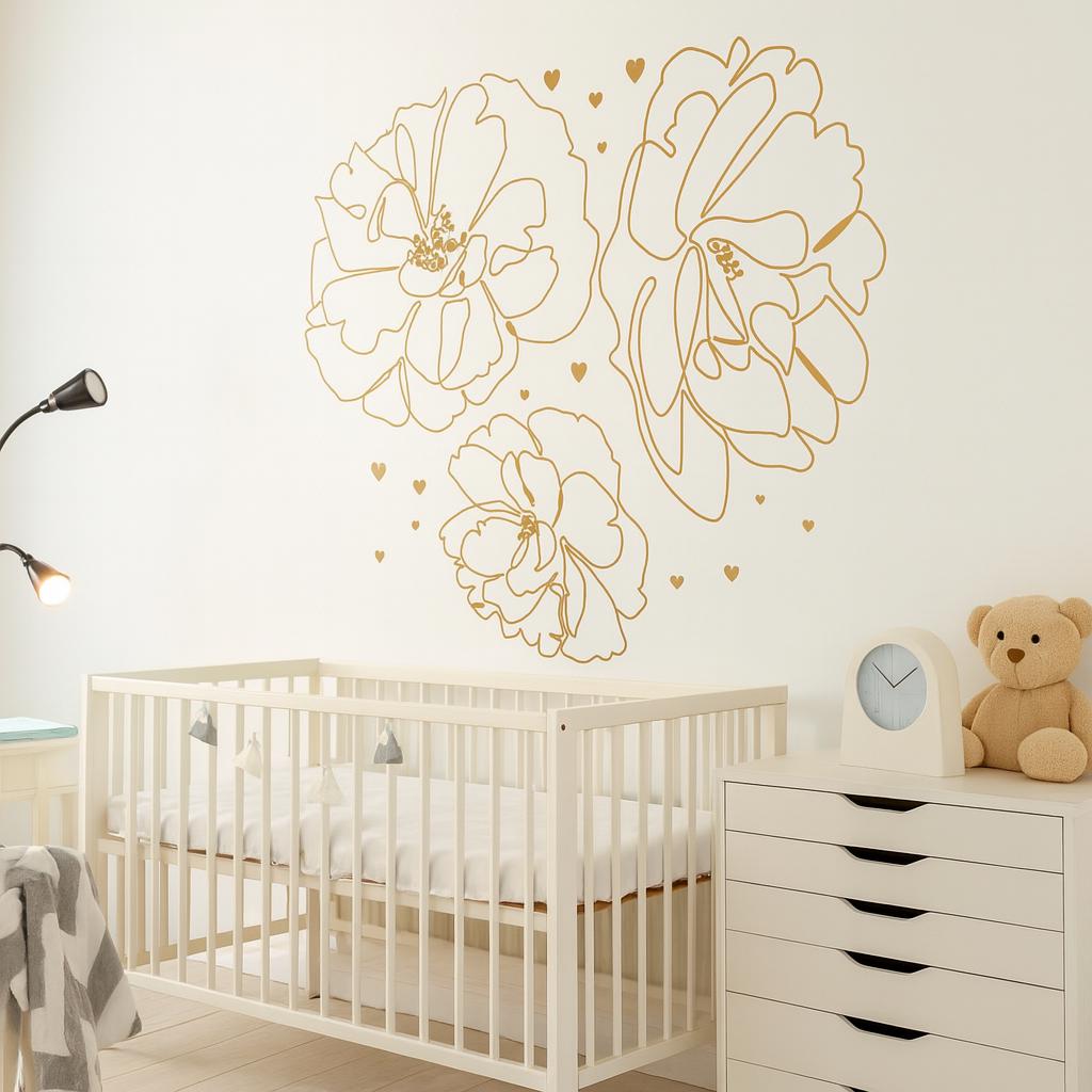 Floral Wall Decal shown in a home interior