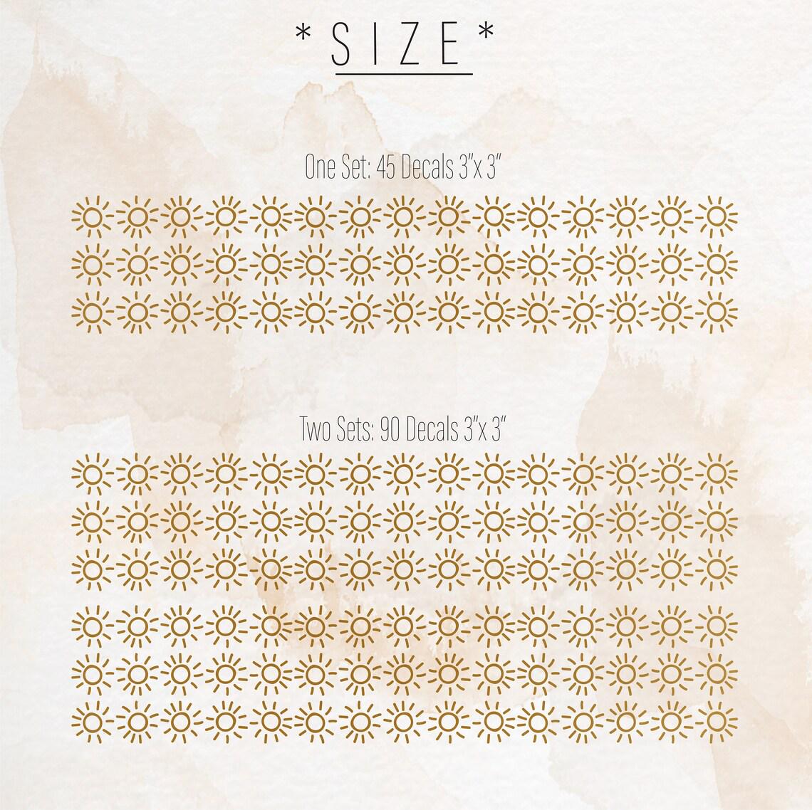 Sun Wall Decals Set of 45 or decal sheet flat-lay