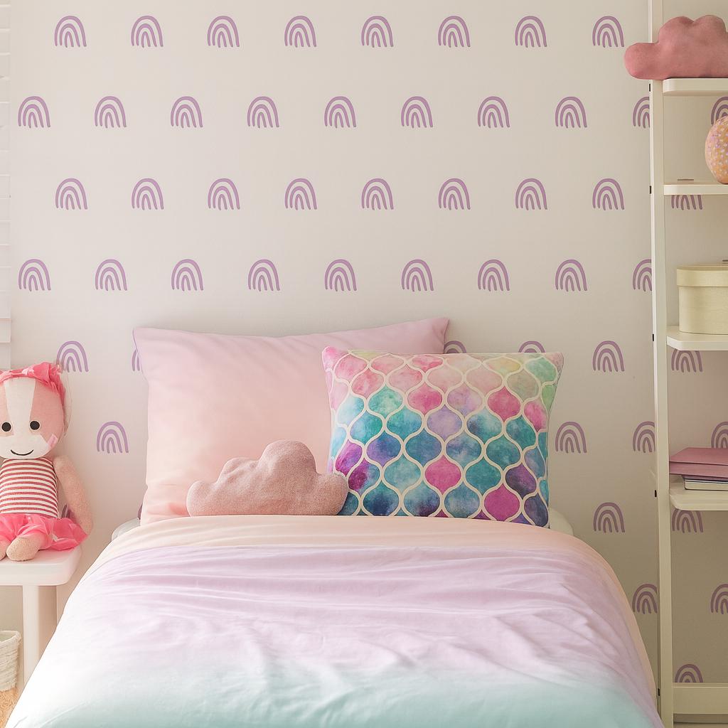 Rainbow Wall Decals Set of 88 or shown in a home interior