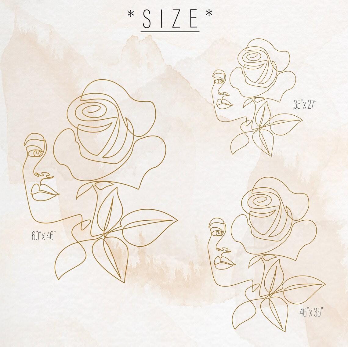Floral Head Wall Decal close-up styled detail
