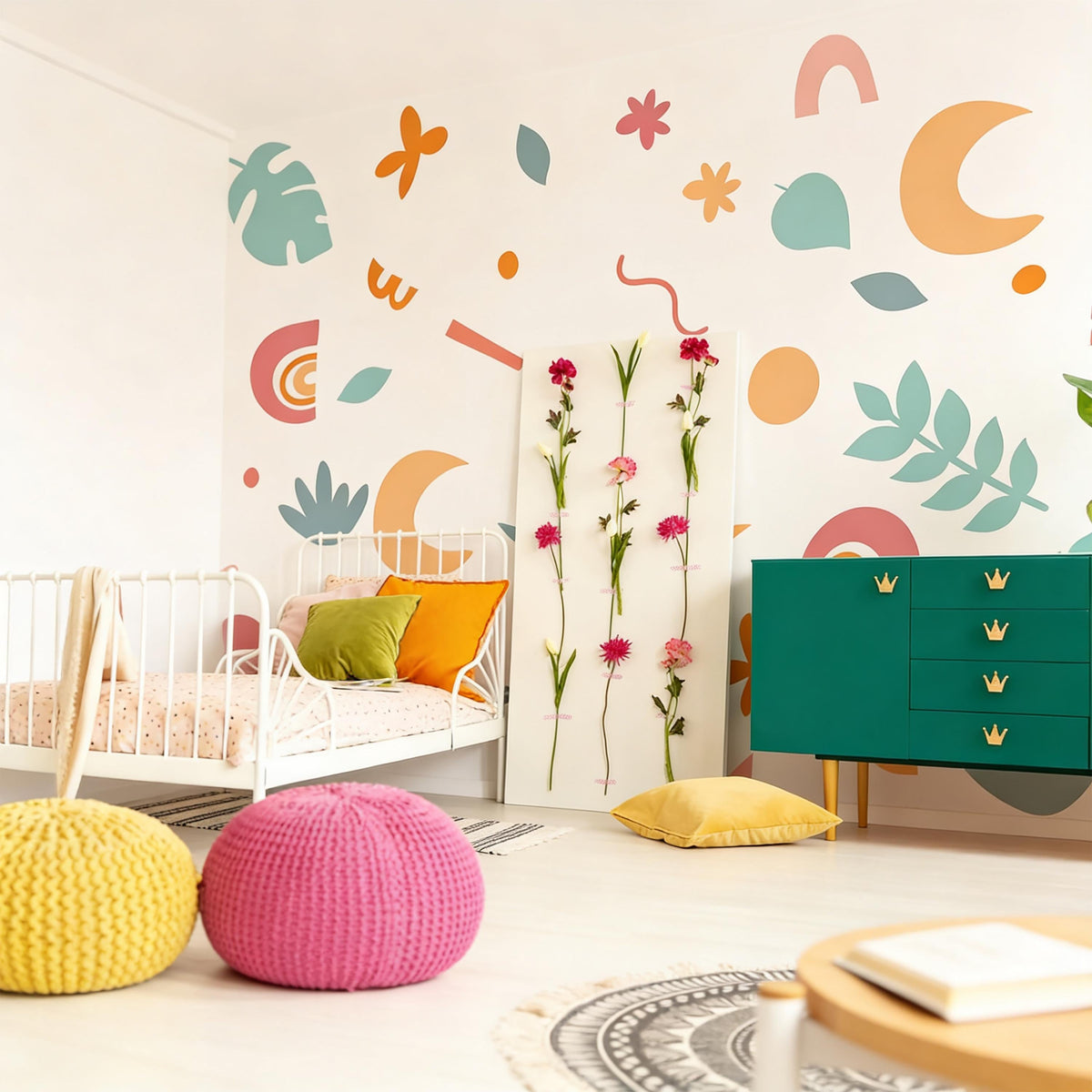 Boho Abstract Wall Decals decal sheet flat-lay