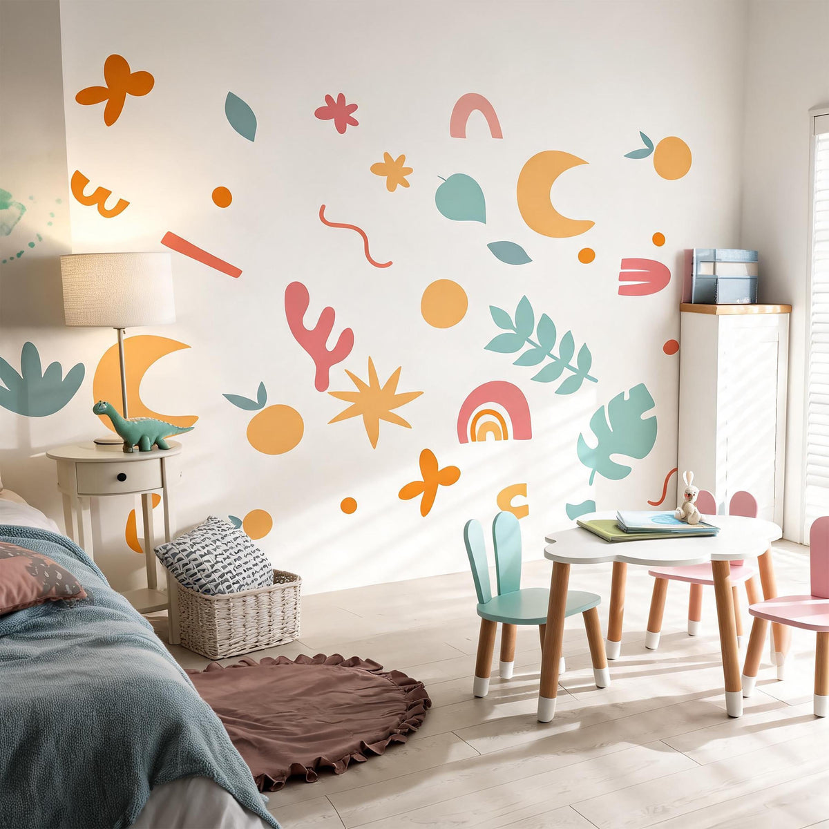 Boho Abstract Wall Decals close-up styled detail