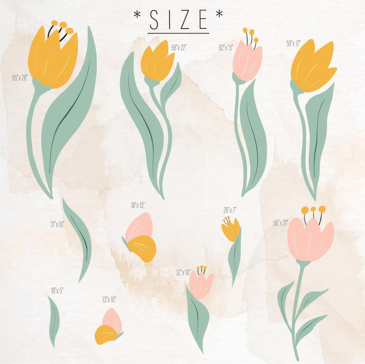 Pastel Tulip Wall Decals close-up styled detail