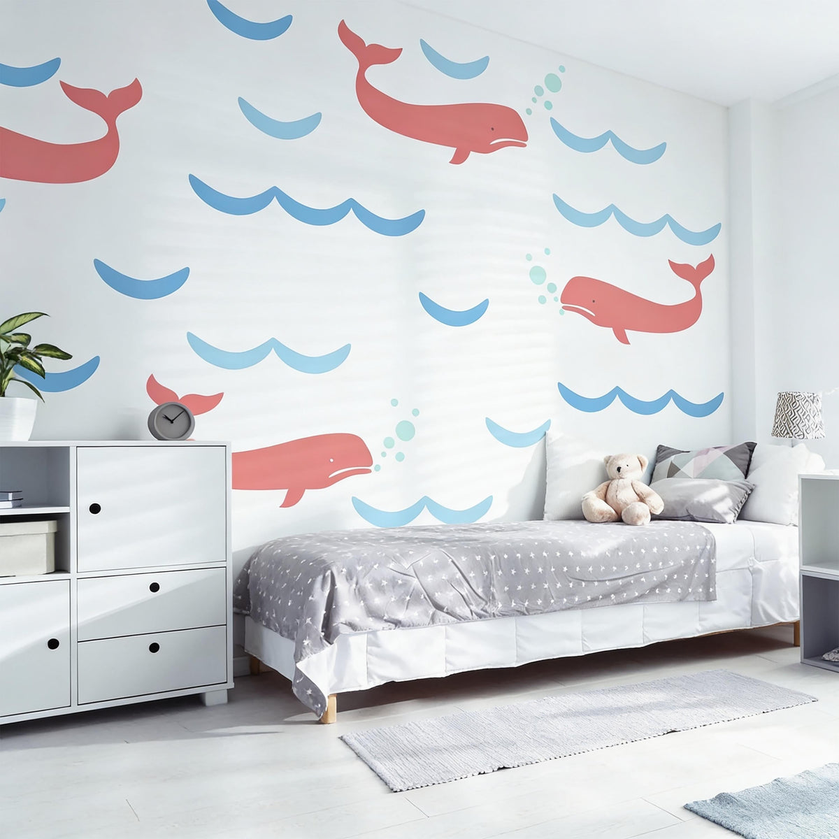 Whale Wall Decals close-up styled detail