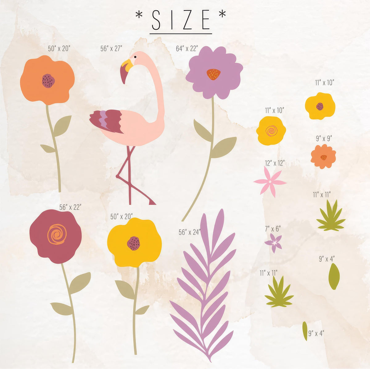 Flamingo Wall Decals close-up styled detail