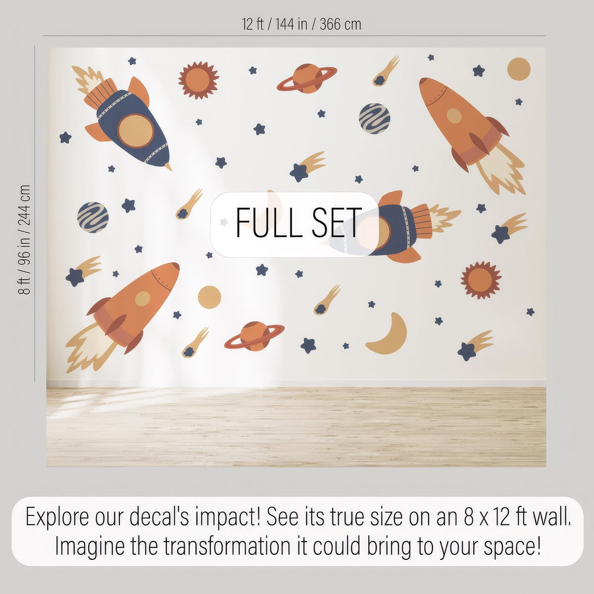 Space Wall Decals close-up styled detail