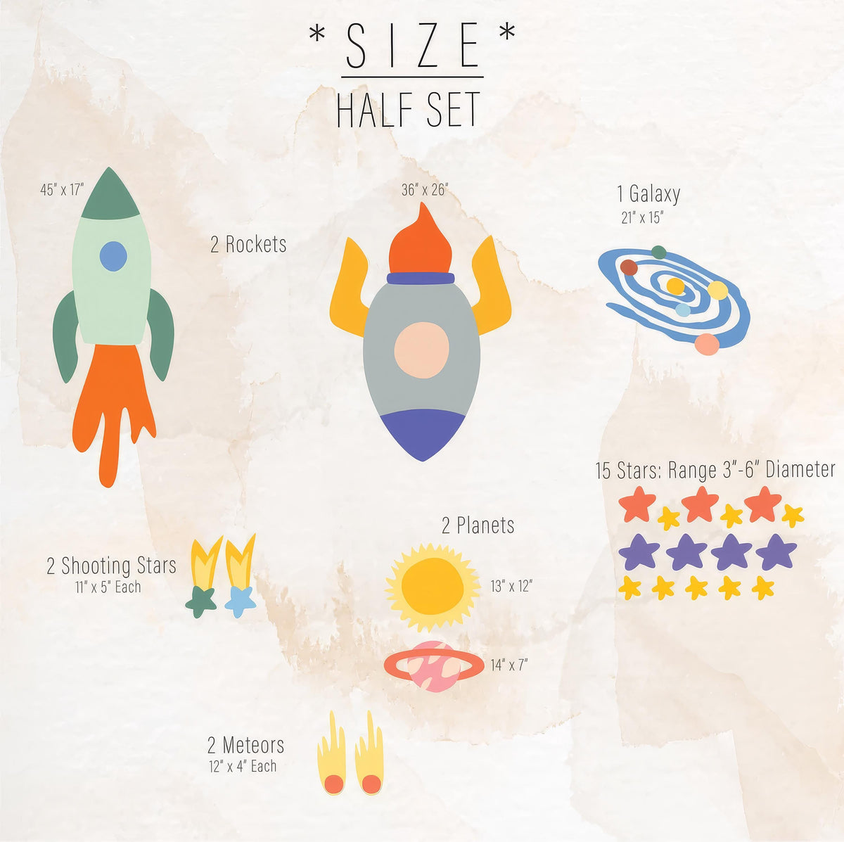 Space Wall Decals close-up styled detail