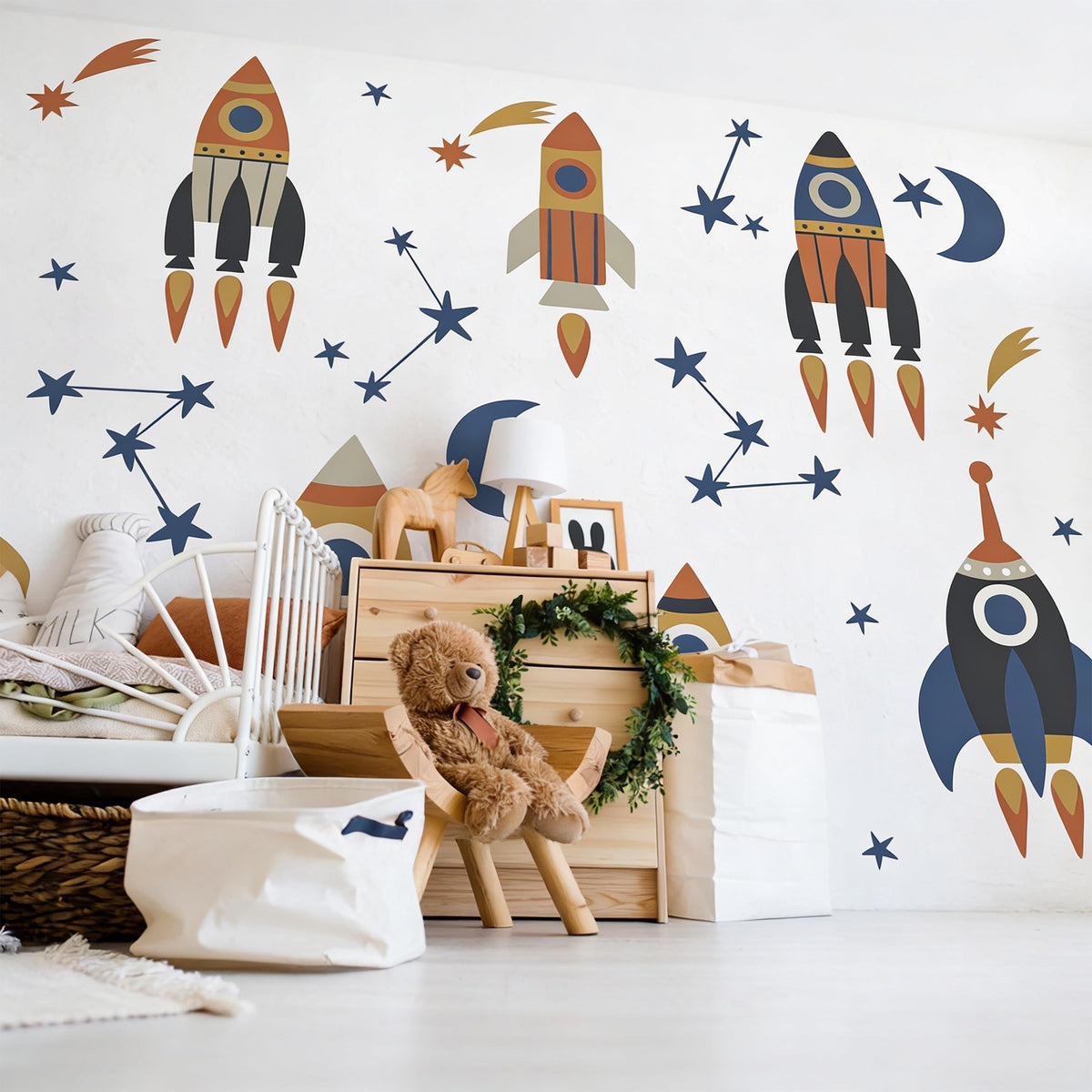 Space Wall Decals size reference on a wall