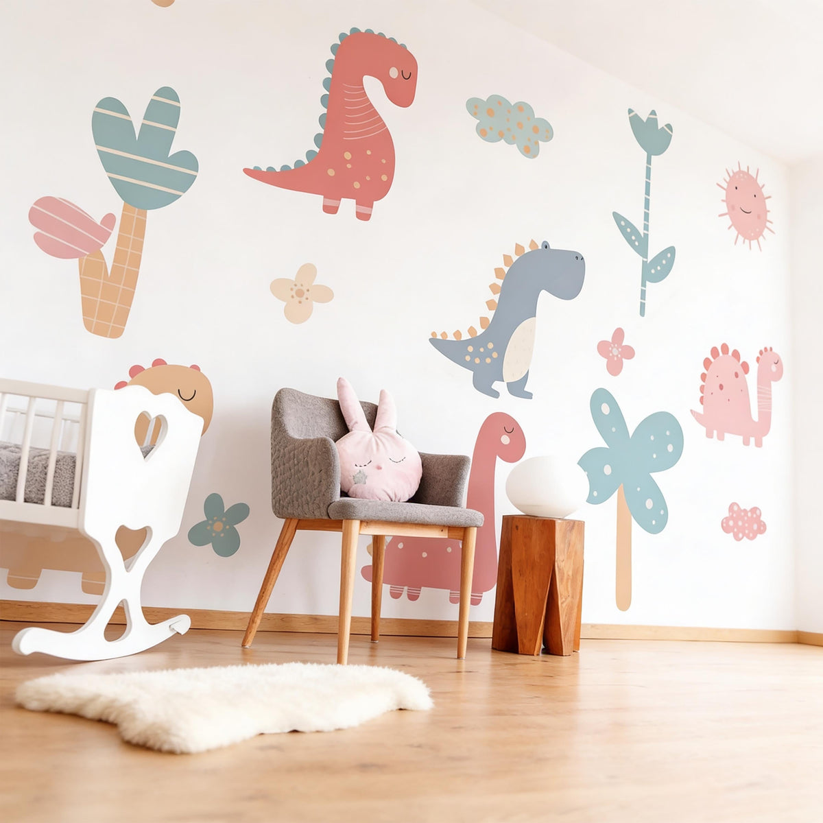 Dinosaur Wall Decals styled in a room setting